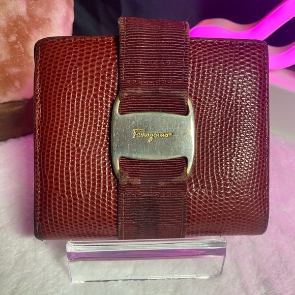 Salvatore Ferragamo Handbags - Vintage Ferragamo Lizard Leather Bifold w/COA